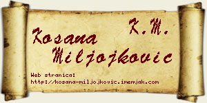 Kosana Miljojković vizit kartica